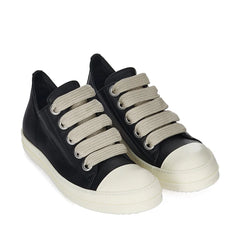 Wide Shoelaces Cowhide Shoes