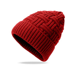 Red Knitted Hat With Pom-Pom