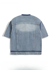 Raw-Finish Denim Shirt