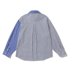 Block-Stripe Blue Shirt