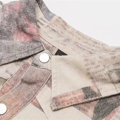 Weathered News Paper Print Shirt