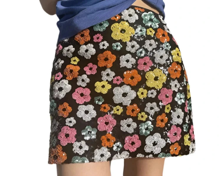 Boho Flower Mini Skirt