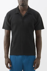 Pleated Collar Polo Shirt