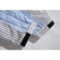 Stripe Splice Pocket  Cargo Shirts