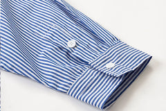 Blue Striped Button-Down Shirt