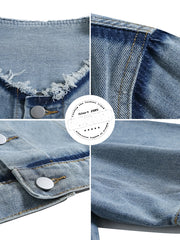 Raw-Finish Denim Shirt