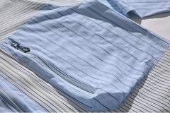 Stripe Splice Pocket  Cargo Shirts