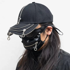 Multi Zipper Street Fashion Hat