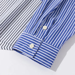 Block-Stripe Blue Shirt