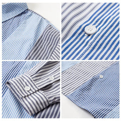 Blue Striped Button-Down Shirt