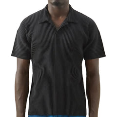 Pleated Collar Polo Shirt