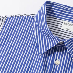 Block-Stripe Blue Shirt