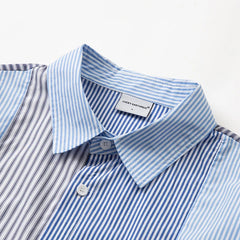 Blue Striped Button-Down Shirt