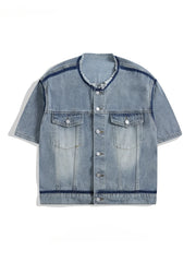 Raw-Finish Denim Shirt