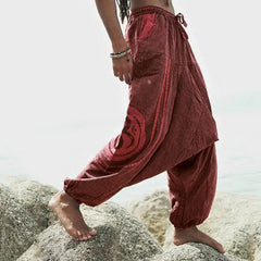 Vintage Ethnic  Drawstring Pants