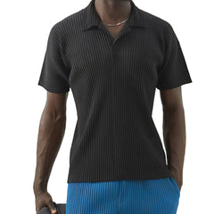 Pleated Collar Polo Shirt