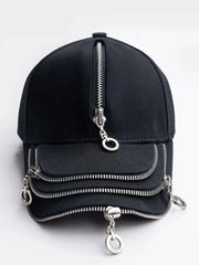 Multi Zipper Street Fashion Hat